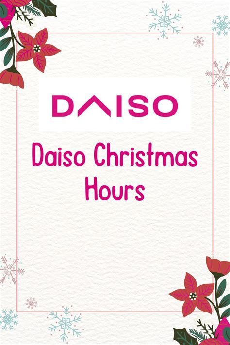 daiso holiday hours